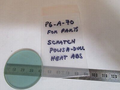 OPTICAL HEAT ABSORBING GLASS FILTER SCRATCHED FOR PARTS AS PICTURED &P6-A-70