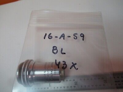 BAUSCH LOMB VINTAGE OBJECTIVE 43X OPTICS MIKROSKOP TEIL WIE ABGEBILDET &amp;16-A-59