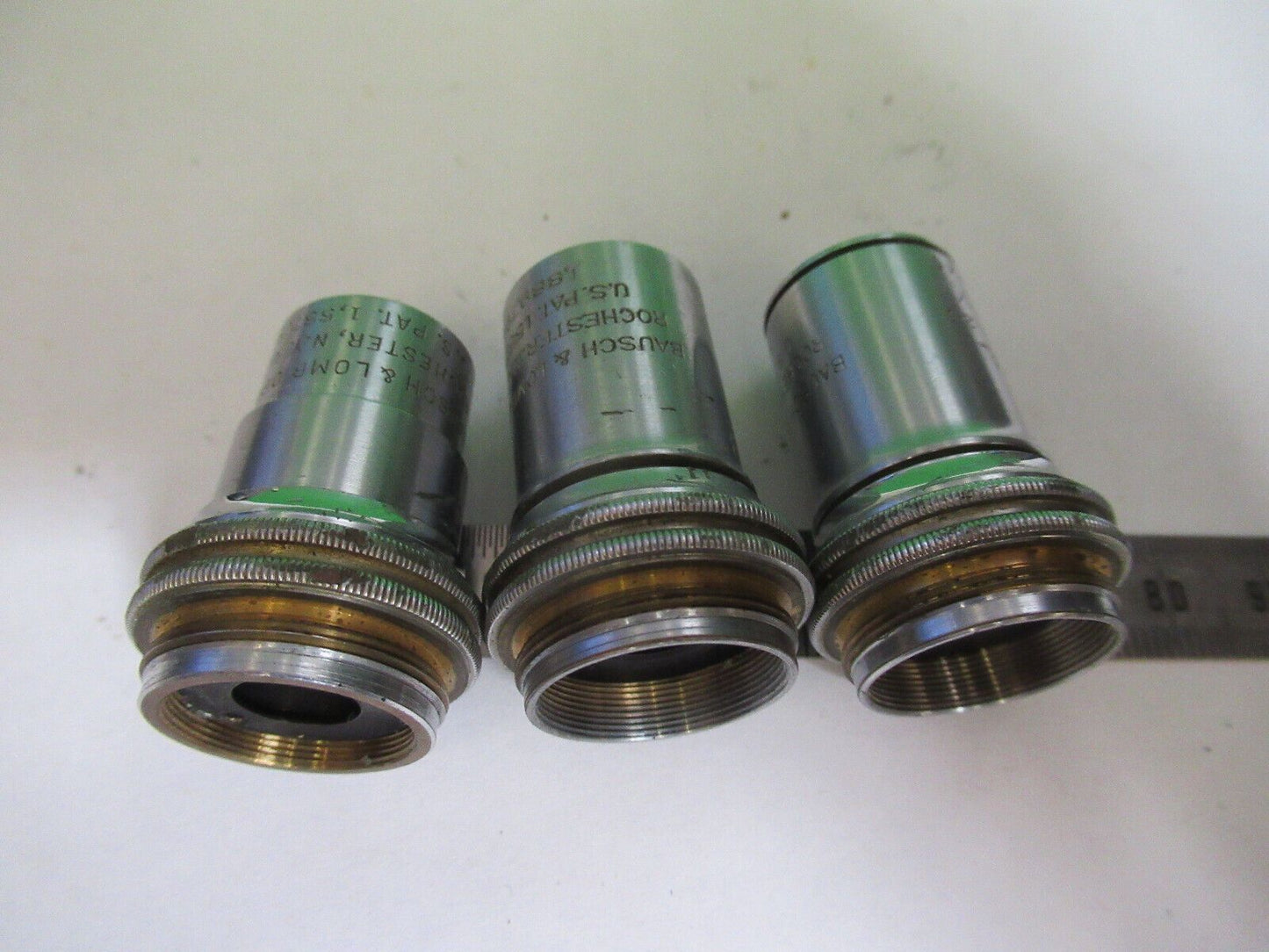 BAUSCH LOMB OBJECTIVE LOT 3 EA OPTICS MICROSCOPE PART AS PICTURED &H9-A-70