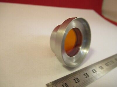 AMBER MOUTED FILTER LENS UNKNOWN MICROSCOPE PART OPTICS AS PICTURED &12-A-63