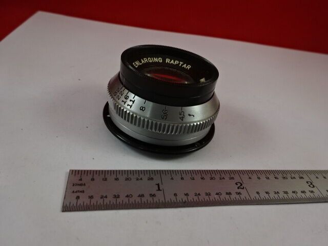 OPTICAL ENLARGING WOLLENSAK LENS RAPTAR 90 mm IRIS DIAPHRAGM OPTICS AS IS 33A-80