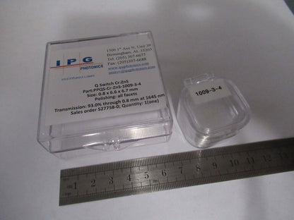 IPG PHOTONICS Q-SWITCH 1009-3-4 Cr:ZnS LASER OPTICS AS PICTURED W7-B-33