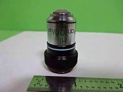 MICROSCOPE PART OBJECTIVE OLYMPUS HI 100X PLAN OPTICS AS IS B2-M-05