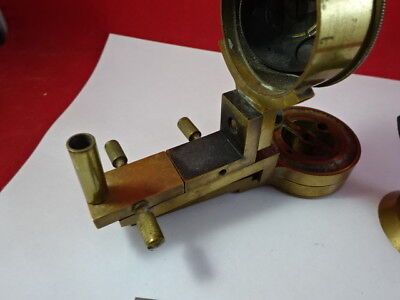 ANTIQUE 1880's BRASS BAUSCH LOMB CONDENSER HOLDER MICROSCOPE PART AS PIC &95-60