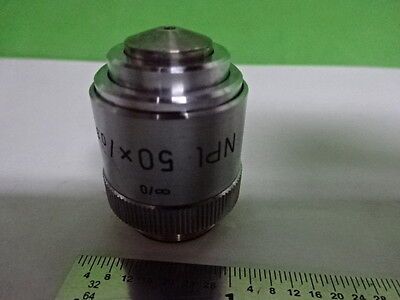 MICROSCOPE PART LEITZ GERMANY OBJECTIVE NPL 50X P POL POLARIZER OPTICS #4-DT-A-9