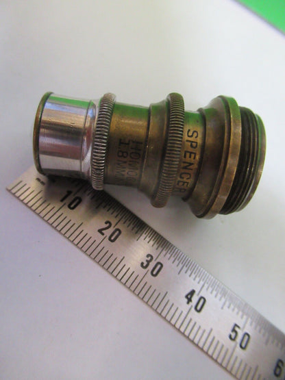 ANTIQUE BRASS SPENCER 1.8mm  LENS OBJECTIVE MICROSCOPE PART AS PICTURED #H3-A-29