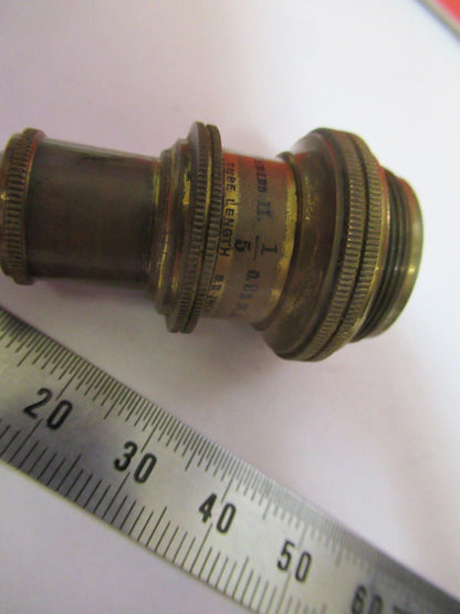 FOR PARTS BRASS OBJECTIVE ANTIQUE BAUSCH LOMB MICROSCOPE AS PICTURED 81-B-25