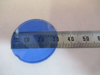 OPTICAL BLUE GLASS FILTER MICROSCOPE PART OPTICS AS PICTURED &F1-A-15