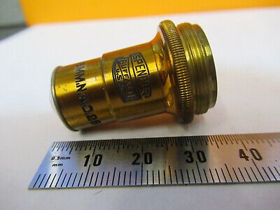 ANTIQUE BRASS SPENCER OBJECTIVE 10X LENS MICROSCOPE PART AS PICTURED &8Y-A-127