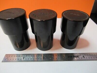 ANTIQUE LOT EMPTY OBJECTIVE CANS MICROSCOPE PART AS PICTURED #7B-B-117