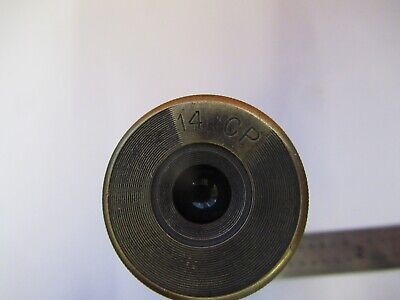 ANTIQUE BRASS RARE 14 CP EYEPIECE OCULAR MICROSCOPE PART AS PICTURED &G1-A-59