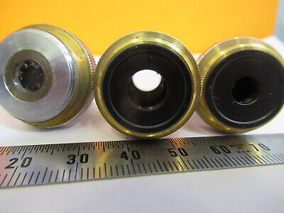 UNITRON JAPAN LOT OBJECTIVE 3  LENSES MICROSCOPE PART AS PICTURED 4B-FT-03