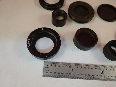 for parts MICROSCOPE PART LOT POLARIZERS POL MOUNTS ETC OPTICS AS IS B#AH-26