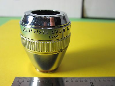 OPTICAL MICROSCOPE OBJECTIVE FLUOTAR 10X DF LEITZ WETZLAR GERMANY OPTICS B#26-21