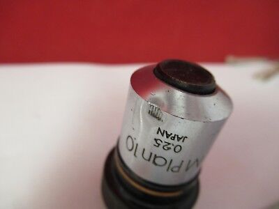 FOR PARTS OLYMPUS MPLAN 10 OBJECTIVE MICROSCOPE OPTICS AS PICTURED &FT-2-86