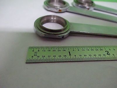 FOR PARTS MICROSCOPE OBJECTIVE LOT 3 EA HANDLES HOLDER ??  BIN#Y2-07