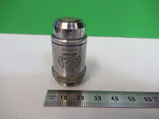 ERNST LEITZ 1/12 100X /170 OBJECTIVE MICROSCOPE PART OPTICS AS PICTURED Z1-A-224