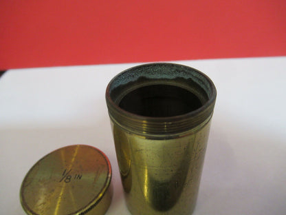 EMPTY BRASS CONTAINER for MICROSCOPE OBJECTIVE PART AS PICTURED #B7-A-71