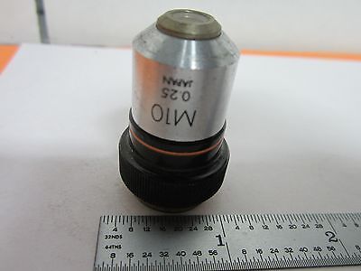 MICROSCOPE OBJECTIVE OLYMPUS M10 OPTICS BIN#K9-69