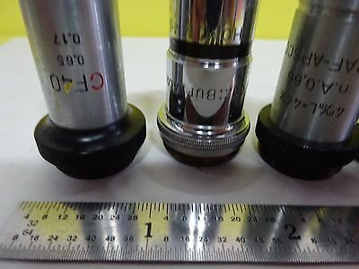 LOT MICROSCOPE PART OBJECTIVE ASSORTED OPTICS BIN#X5-15