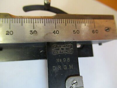 ANTIQUE RARE KREMP WETZLAR STAGE XY CLIPS MICROSCOPE PART AS PICTURED #P4-B-60