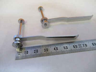 PAIR of CLIPS STAGE MICROSCOPE PART AS PICTURED &H1-B-31