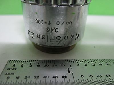 MICROSCOPE OBJECTIVE OLYMPUS NEO SPLAN 20X [bent thread] OPTICS AS IS BIN#T3-48