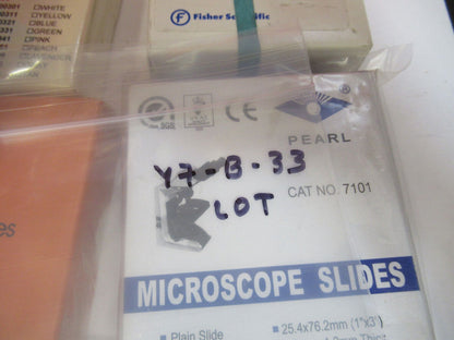 LOT GLASS SLIDES ASSORTED MICROSCOPE PART AS PICTURED Y7-B-33