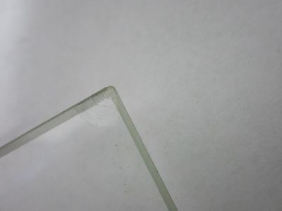 MICROSCOPE PART VINTAGE GLASS SPECIMEN STAGE TABLE [chipped] AS IS BIN#R6-B-07