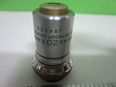 MICROSCOPE PART OBJECTIVE BAUSCH LOMB  20X OPTICS BIN#S8-13