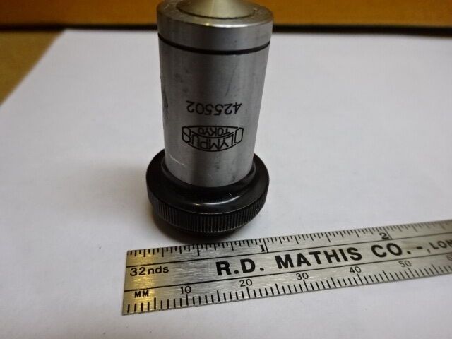 MICROSCOPE PART OBJECTIVE OLYMPUS HI 100X FAIR OPTICS AS IS #81-49