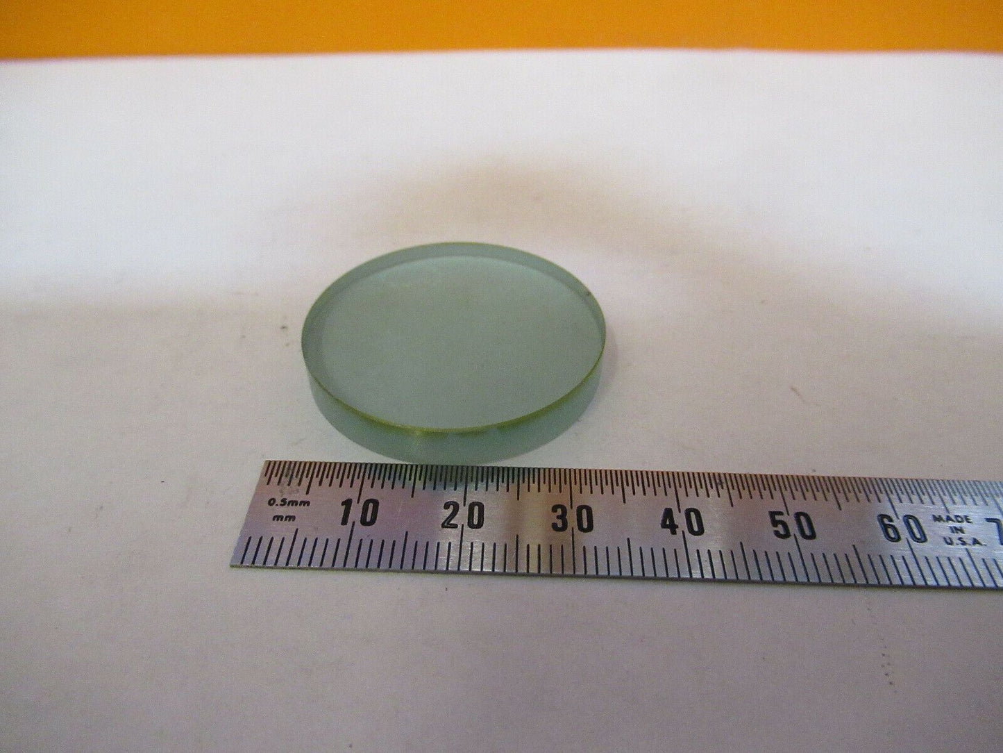 OPTICAL HEAT ABSORBING GLASS FILTER MICROSCOPE PART OPTICS AS PICTURED &P2-A-57