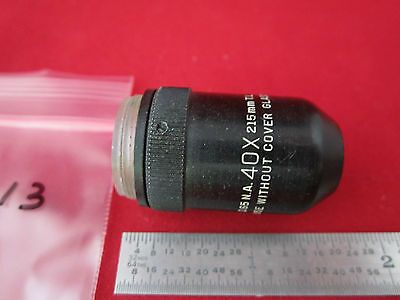 MICROSCOPE OBJECTIVE BAUSCH LOMB 40X  OPTICS #2-113