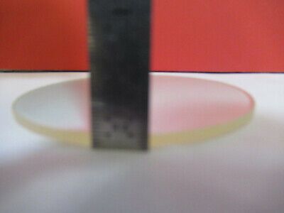 OPTICAL GLASS ROUND PLATE MICROSCOPE STAGE OPTICS PART AS PICTURED #B9-A-25