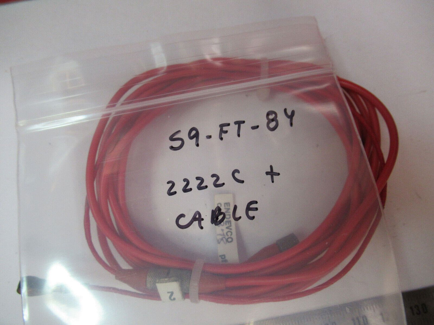 PCB PIEZOTRONICS ENDEVCO MODEL 2222C + CABLE ACCELEROMETER AS PICTURED s9-ft-84