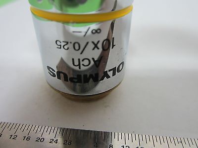 MICROSCOPE OBJECTIVE OLYMPUS JAPAN ACH ACHROMAT 10X INFINITY WYKO DEKTAK#F4-41