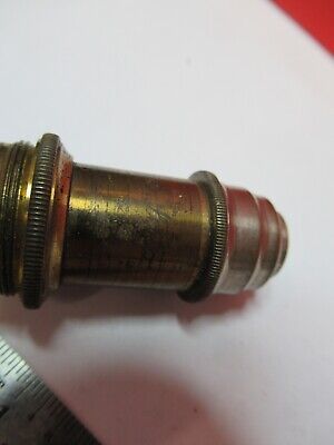 ANTIQUE ERNST LEITZ GERMANY BRASS OBJECTIVE MICROSCOPE PART AS PIC Q1-A-65