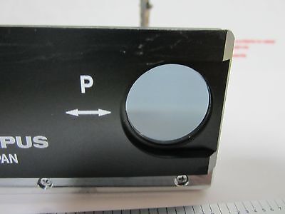 OLYMPUS MICROSCOPE SLIDE POLARIZER FILTER  OPTICS BIN#54-12