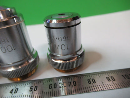 LOT 3 EA GENERIC 10X 40X 100X OBJECTIVE MICROSCOPE PART AS PICTURED &R2-A-17