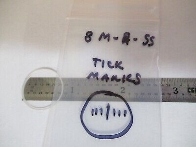 OPTICAL RETICLE with tick marks OPTICS MICROSCOPE PART AS PICTURED &8M-A-55