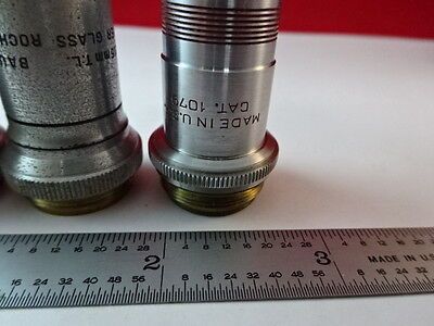 LOT 3 EA AO SPENCER OBJECTIVES 100X + BL 20X OPTICS MICROSCOPE AS IS &2-A-26