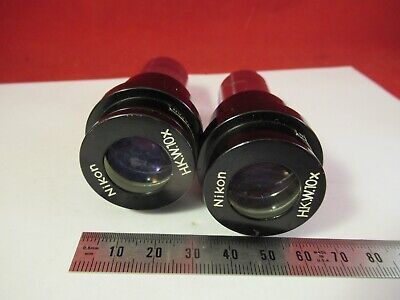 NIKON JAPAN EYEPIECE PAIR HKW 10X MICROSCOPE PART OPTICS &P8-A-11