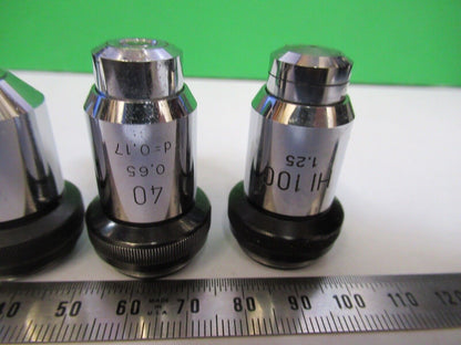 LOT OBJECTIVES WILD HEERBRUGG SWISS MICROSCOPE PART AS PICTURED Q7-B-15