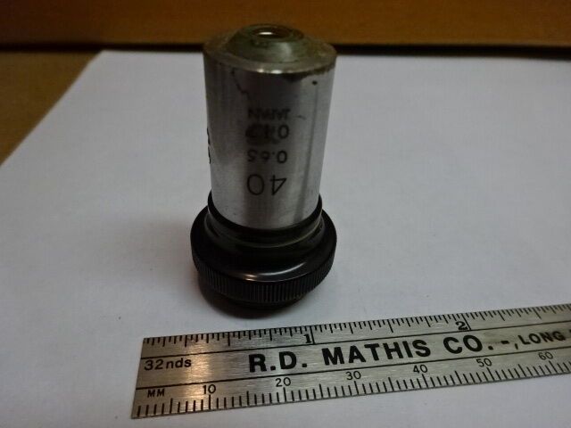 FOR PARTS MICROSCOPE PART OBJECTIVE OLYMPUS 40X FAIR OPTICS AS IS #81-50