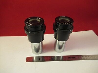 NIKON JAPAN PAIR EYEPIECE HKW 10X Bi OPTICS MICROSCOPE PART AS IS &92-A-04