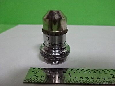 MICROSCOPE PART VINTAGE OBJECTIVE LEITZ GERMANY 10X 3 OPTICS AS IS #B2-M-09