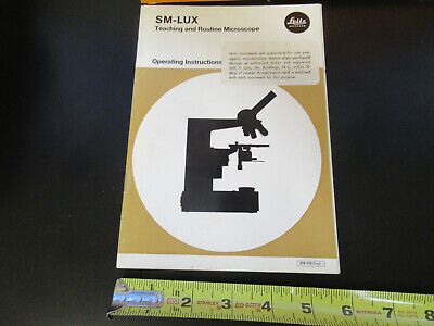 ORIGINAL BOOKLET LEITZ WETZLAR GERMANY SM-LUX MICROSCOPE PART AS PICTURED W3