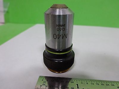 MICROSCOPE PART OBJECTIVE OLYMPUS M40 40X [fair] OPTICS AS IS BIN#Y6-E-13