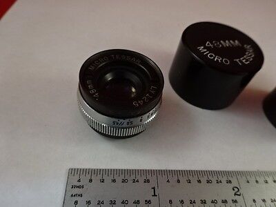 MICROSCOPE PART TESSAR BAUSCH LOMB OBJECTIVE LENS 48 mm OPTICS AS IS #Y7-H-94