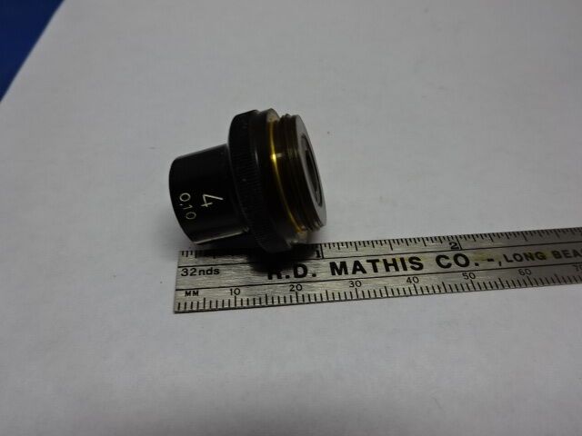 WILD HEERBRUGG SWISS OBJECTIVE 4X OPTICS MICROSCOPE PART AS IS &84-75